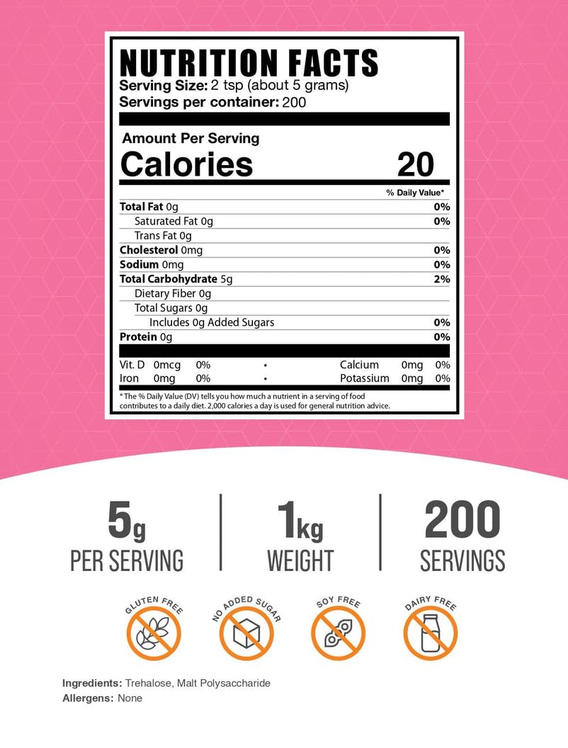 BulkSupplements Trehalose powder scoop for precise recipe measurement