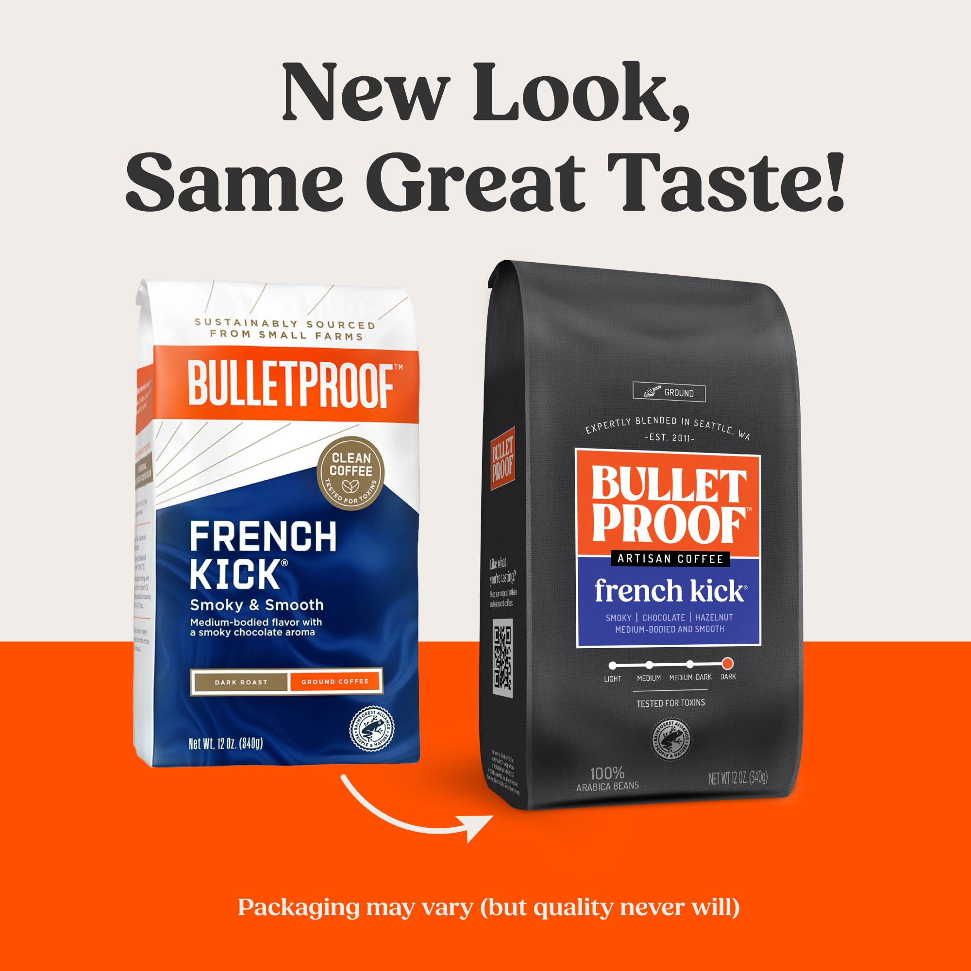 Bulletproof 100 percent Arabica beans for premium quality and smooth flavor