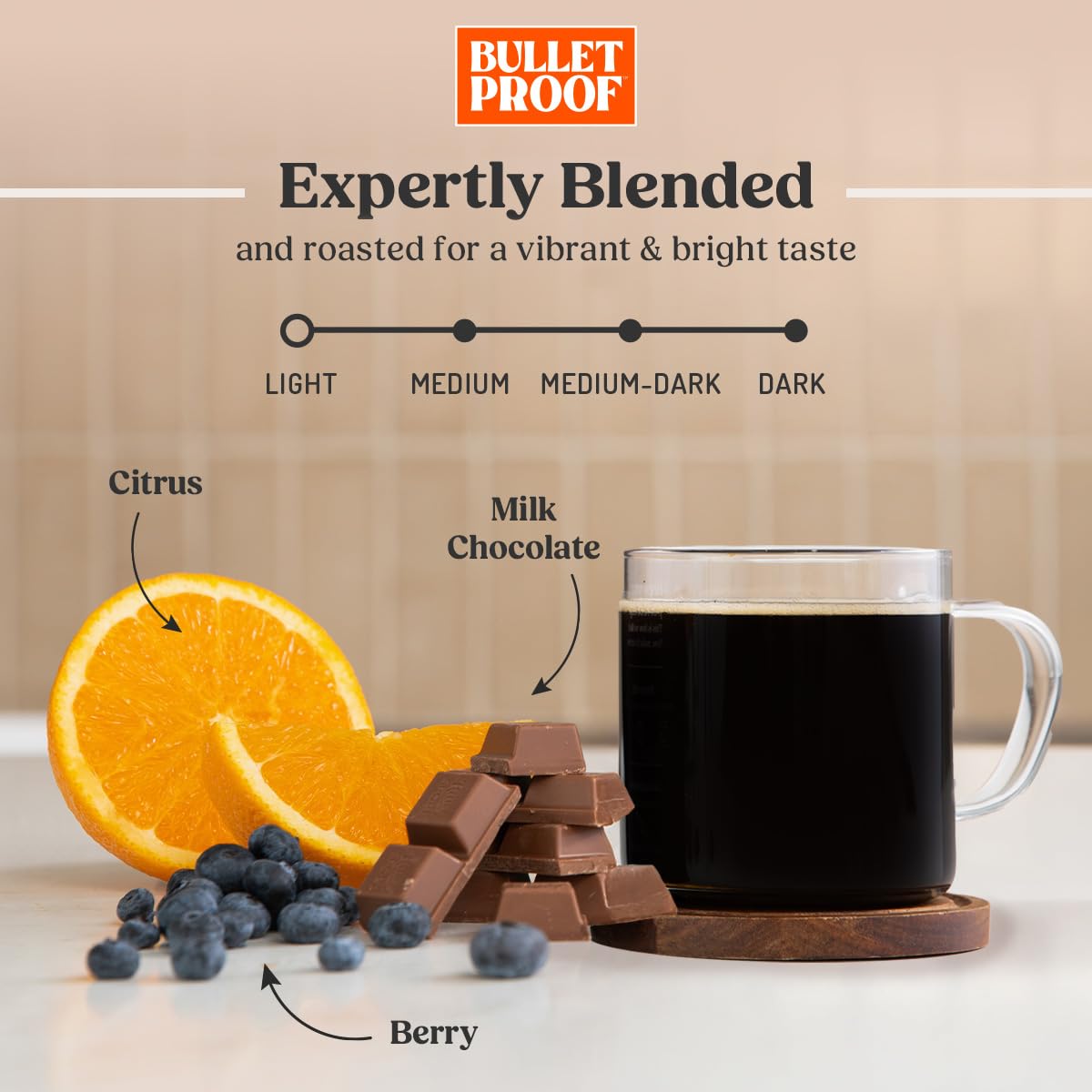 Bulletproof Breakfast Blend packaging open, ready for brewing today.