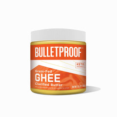 Bulletproof Grass Fed Ghee jar front view for versatile cooking substitute