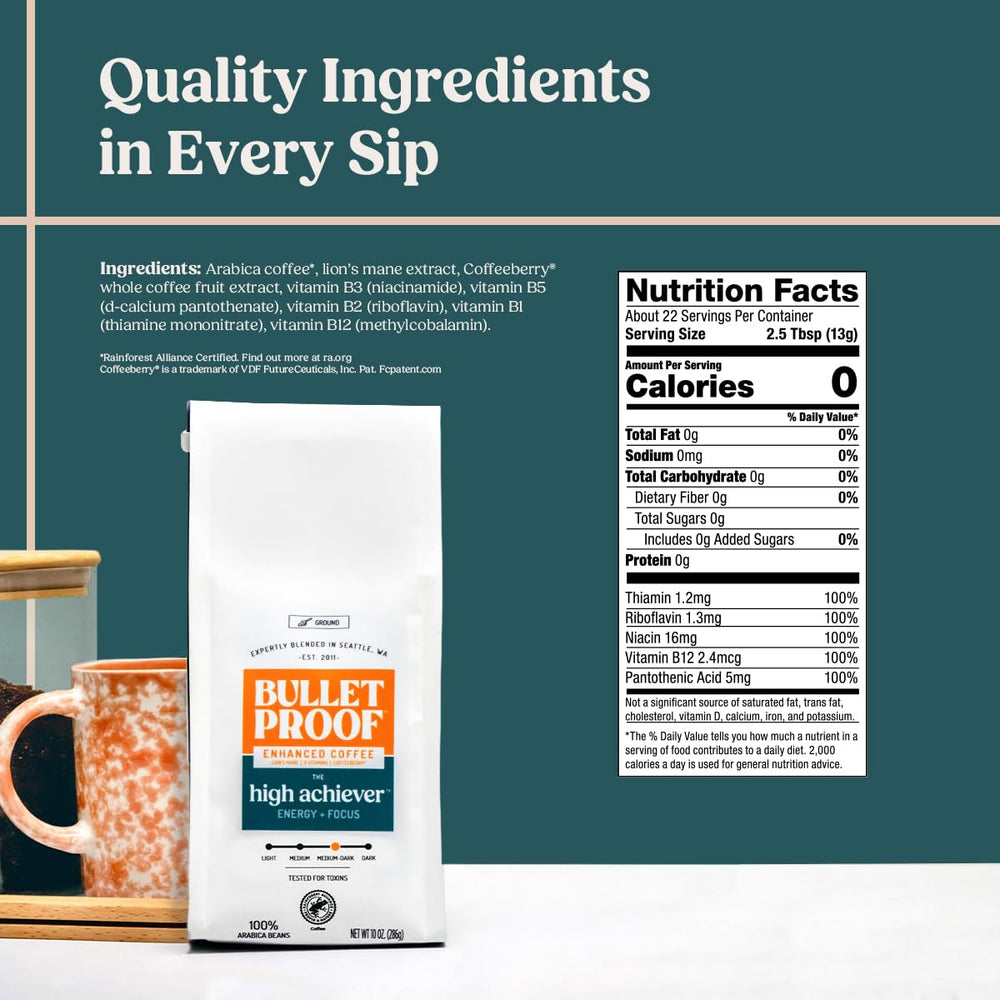 Bulletproof High Achiever Cup for an energetic morning routine with sustained focus.