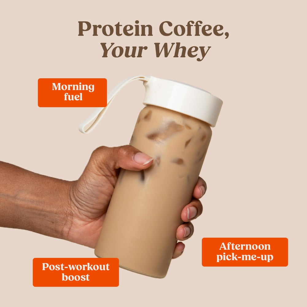 Bulletproof Iced Protein Coffee served ice-cold cup ready to sip.