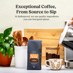 Bulletproof Original coffee beans ready to grind for a smooth, premium flavor.