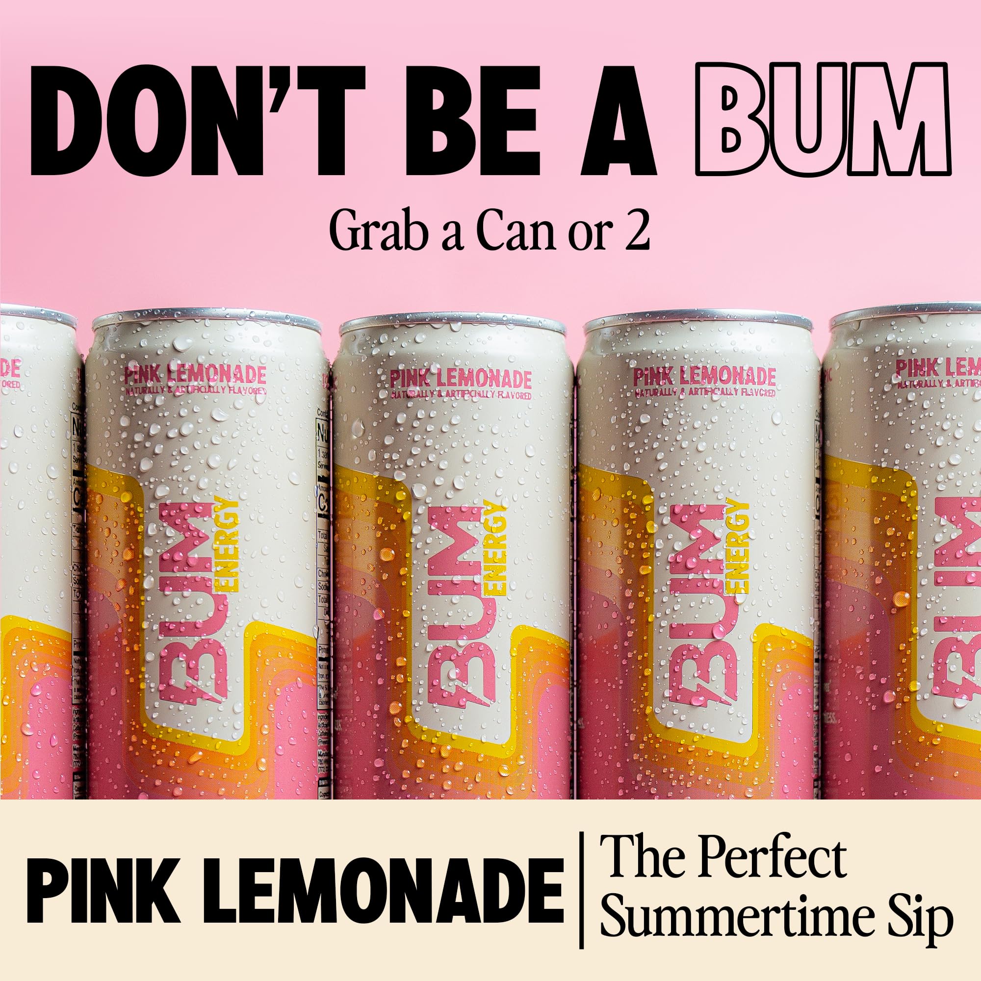 Bum Energy 12-pack display in-store, convenient multi-day energy on the go