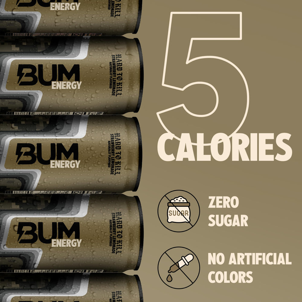 Bum Energy athlete setup image portrays workout-ready beverage on the go.