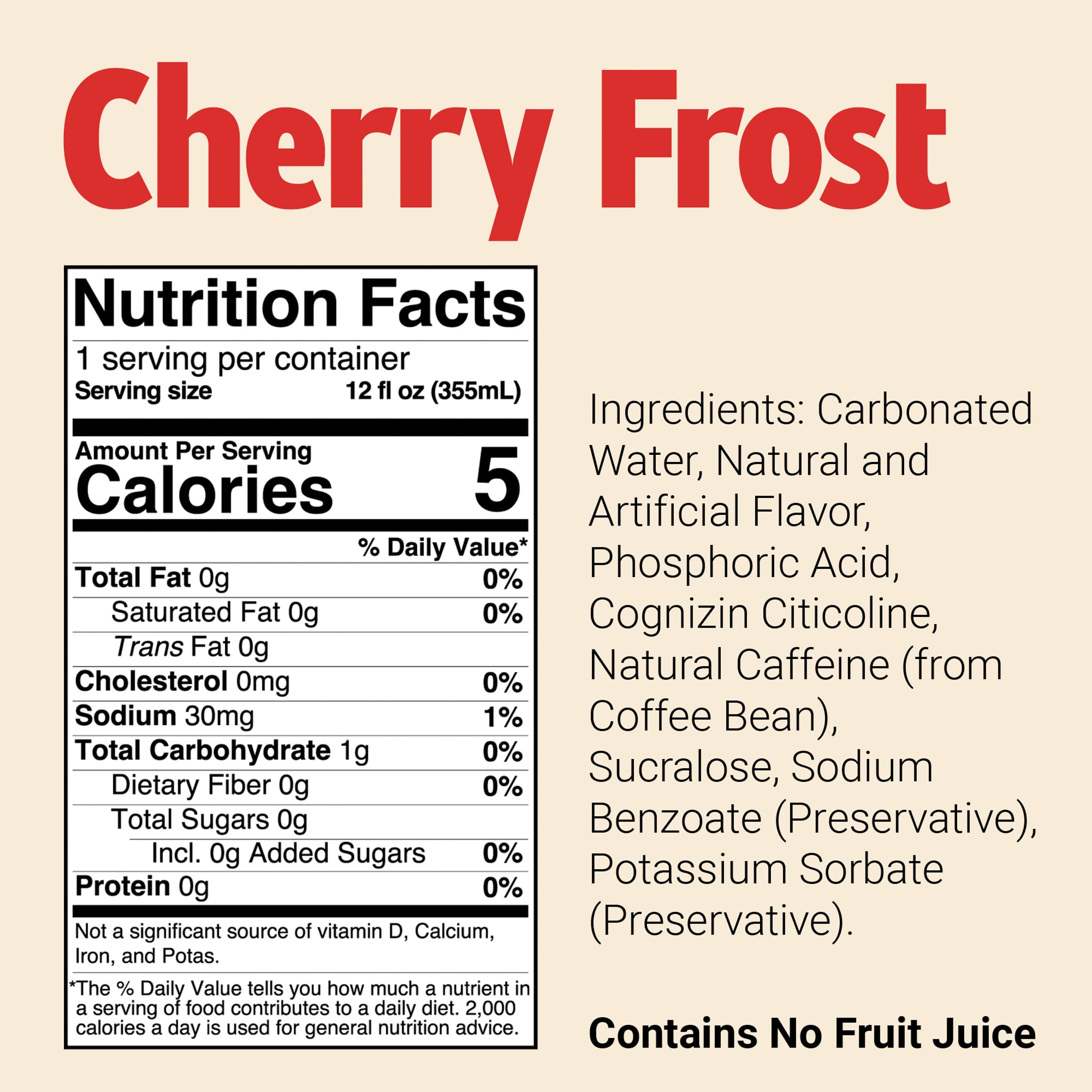 BUM Energy Cherry Frost glass pour shows lightly carbonated goodness and refreshing flavor
