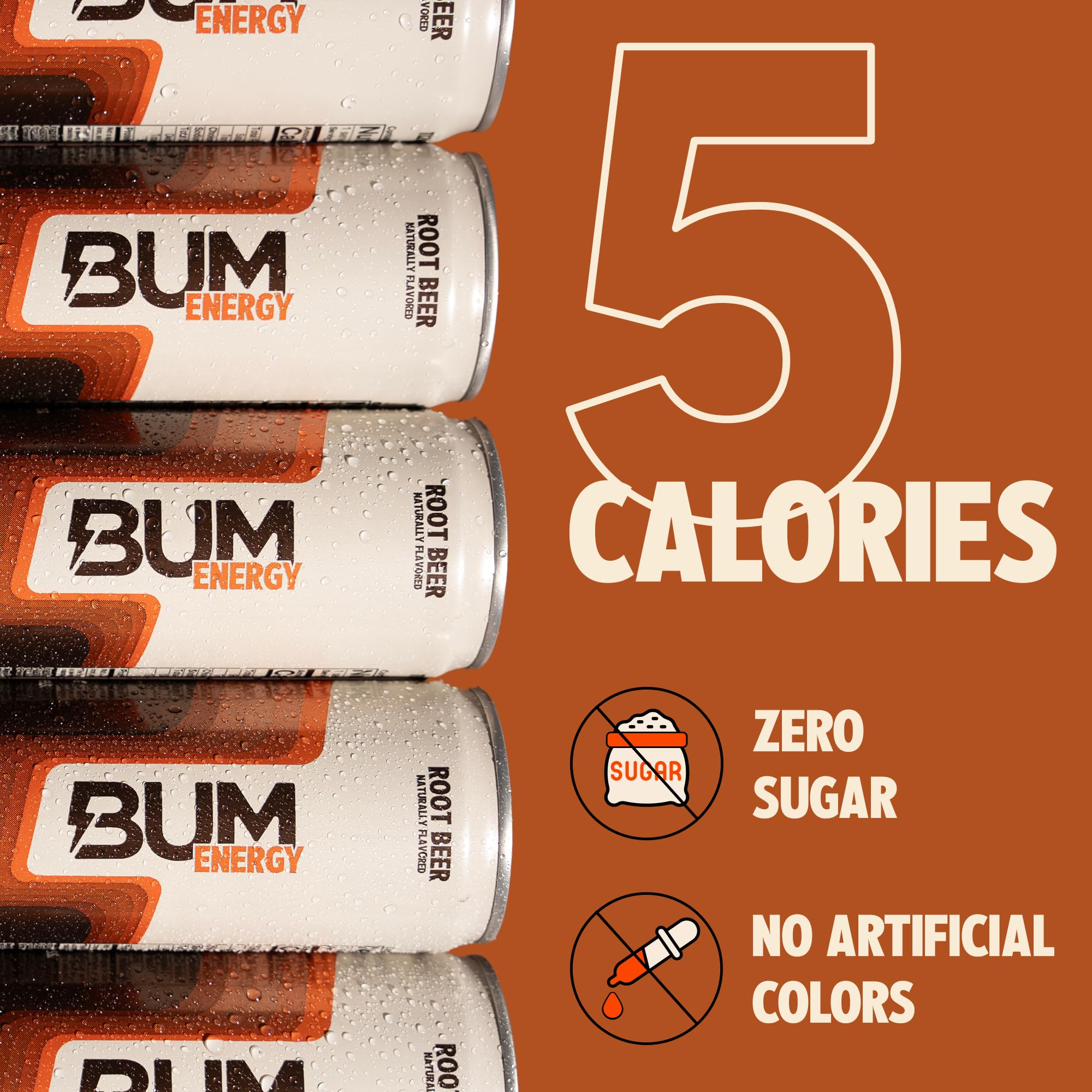 BUM Energy Cognizin and caffeine ingredients closeup showing focus support.