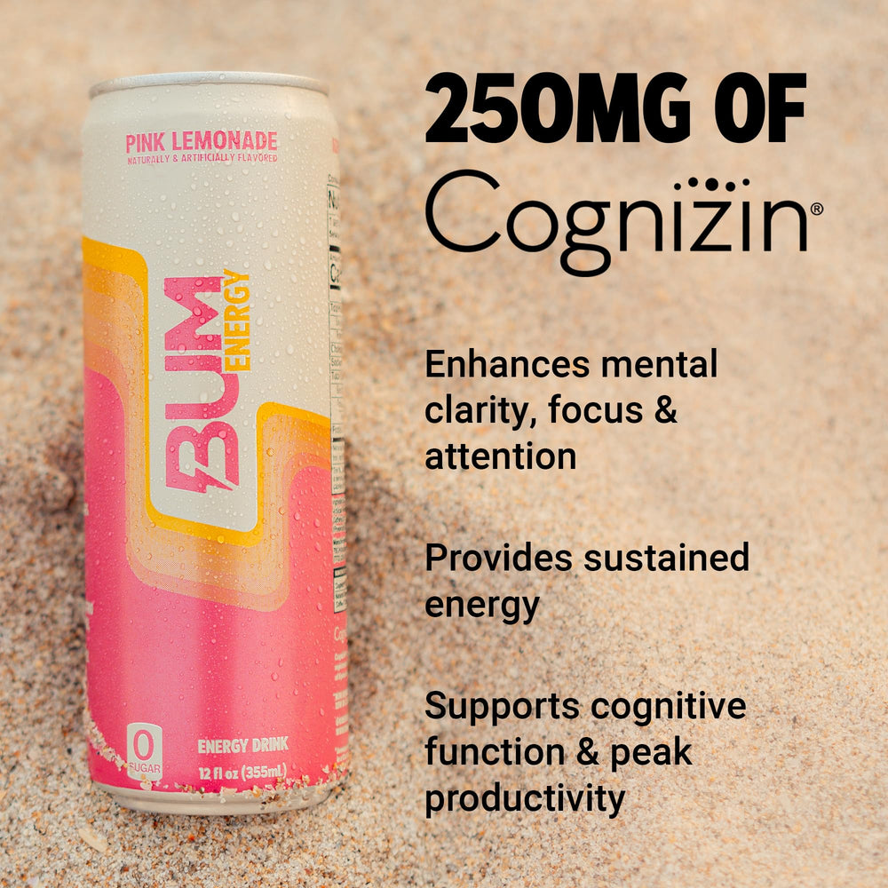 Bum Energy Cognizin label close-up, showing brain-boosting ingredient for focus