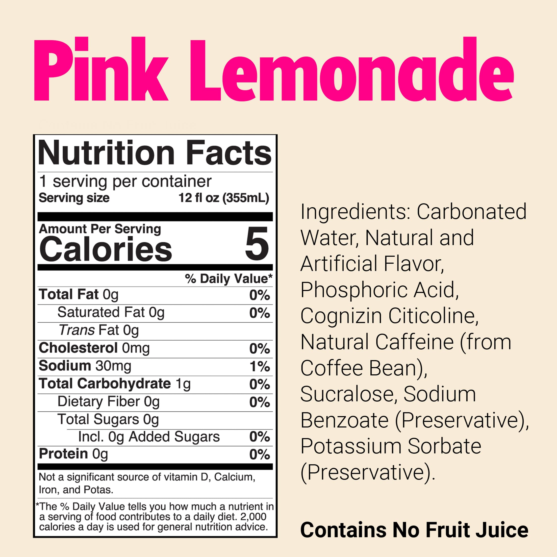 Opened Bum Energy Pink Lemonade can pouring, highlighting clean, sugar-free energy