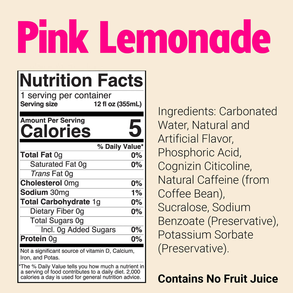 Opened Bum Energy Pink Lemonade can pouring, highlighting clean, sugar-free energy