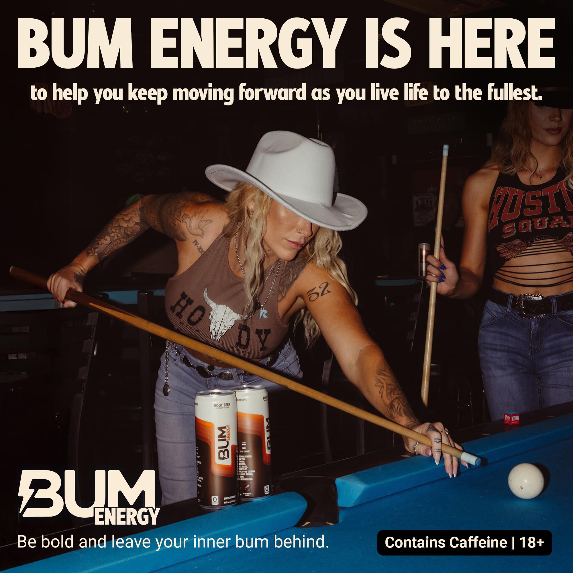 BUM Energy refreshing can ready for study or workout break.