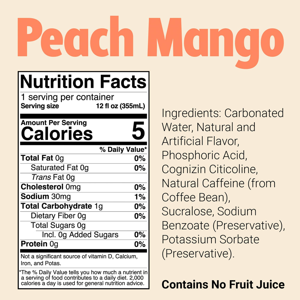 BUM Energy Peach Mango can side profile, convenient on-the-go energy