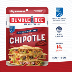 Bumble Bee tuna wrap idea with chipotle-seasoned pouch for easy lunch.