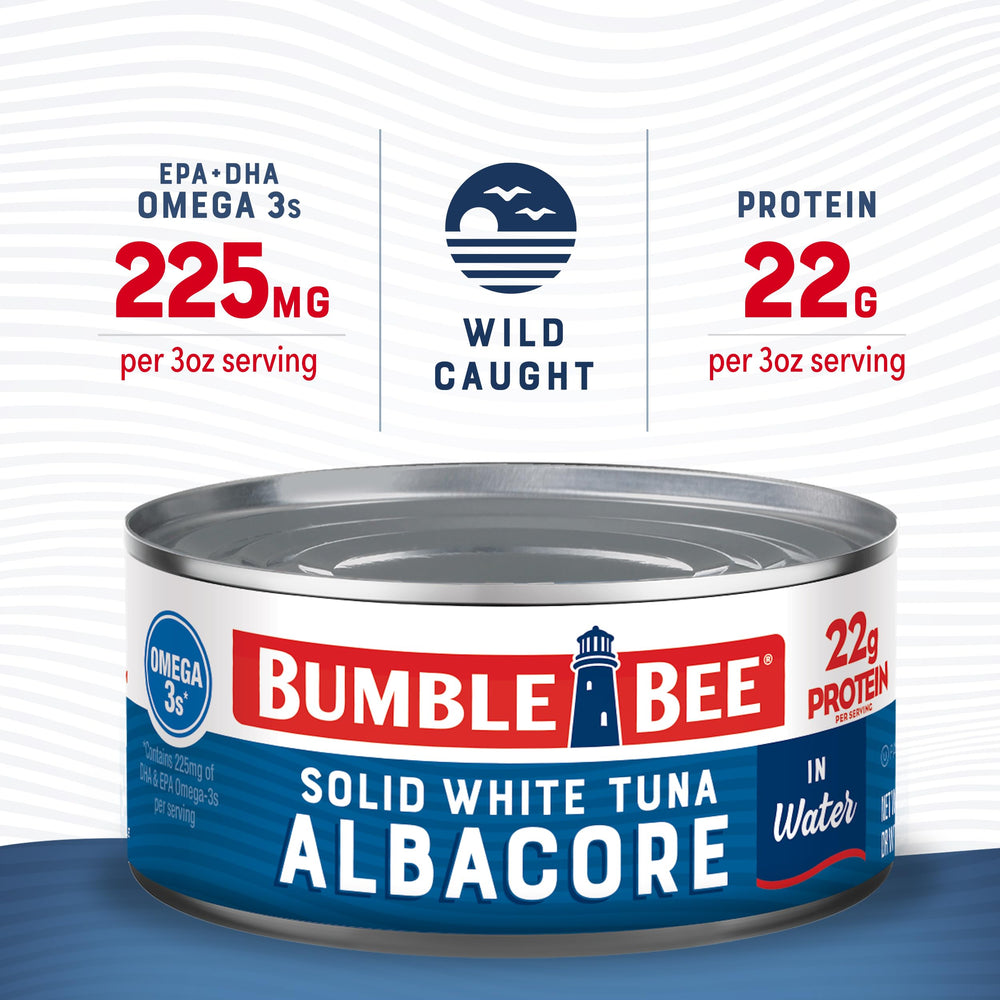Bumble Bee tuna in water can labeled dolphin safe and gluten-free