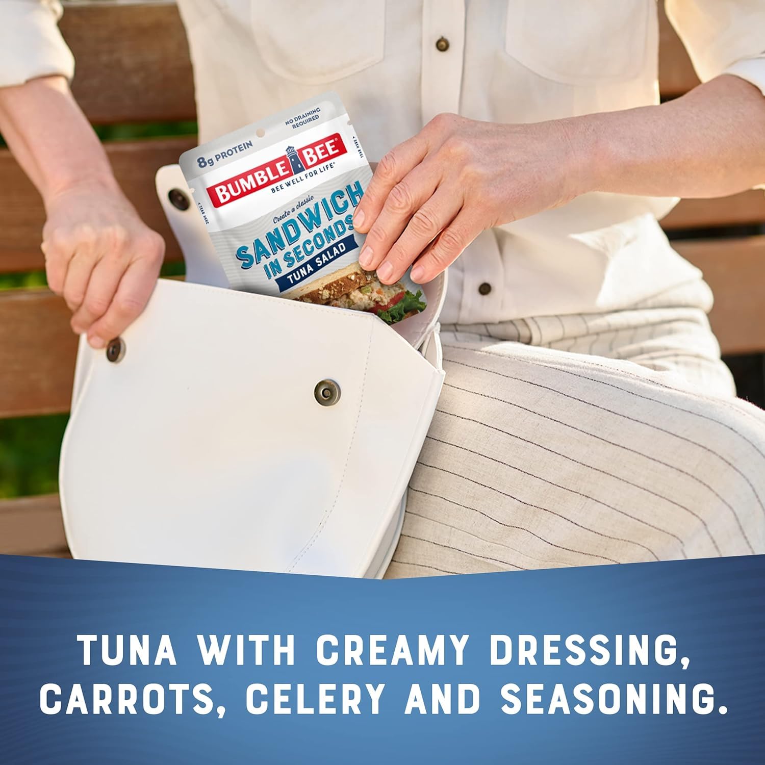 Bumble Bee dolphin-safe tuna salad pouch for convenient snacking