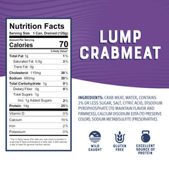 Bumble Bee Lump Crab Meat drain-before-use demonstrates easy draining for ready-to-use seafood.