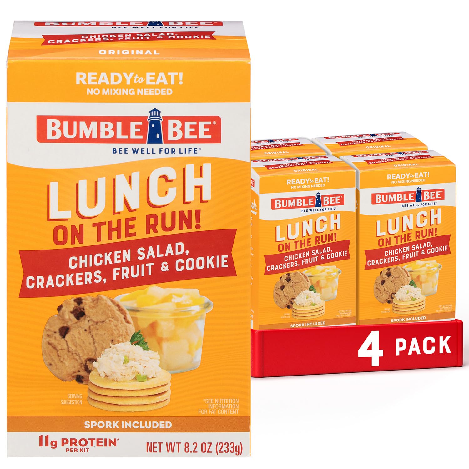 Bumble Bee Lunch on the Run chicken salad with crackers kit ready for on-the-go meals.