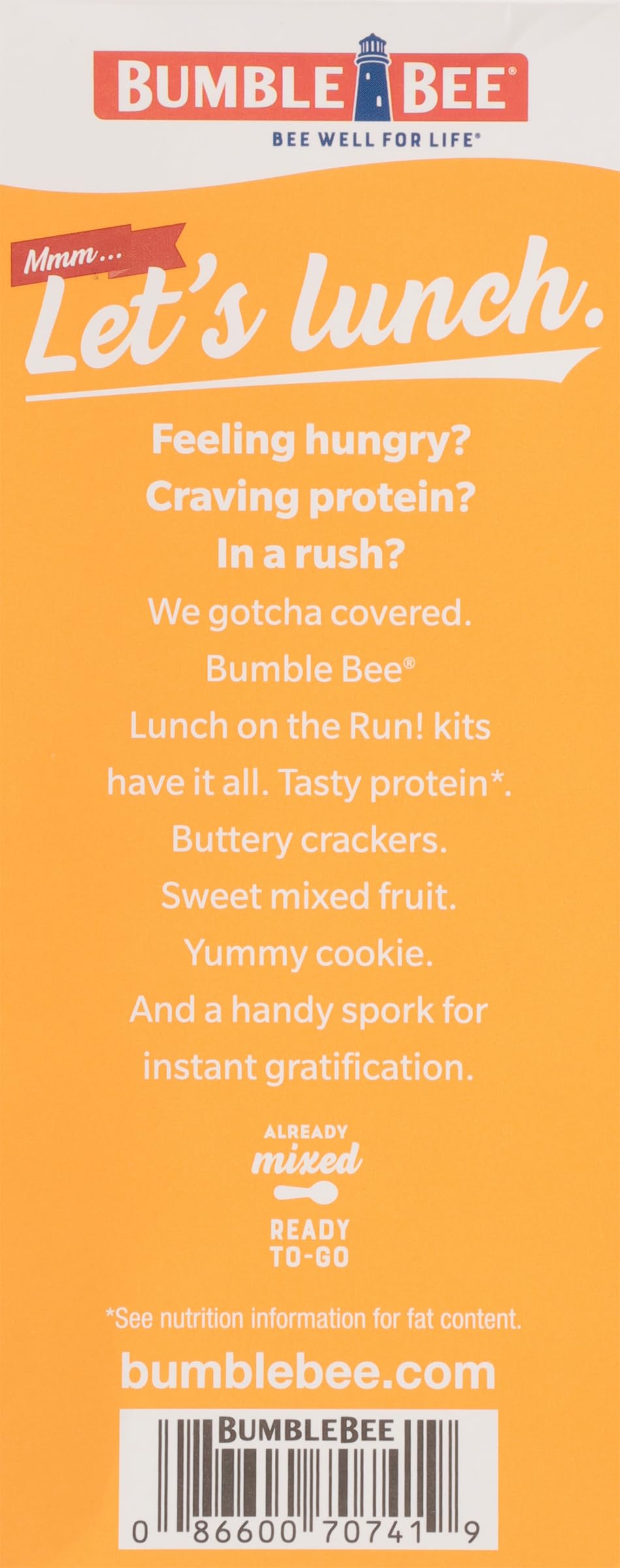 Bumble Bee Lunch on the Run on-the-go setup, perfect for hiking and travel.