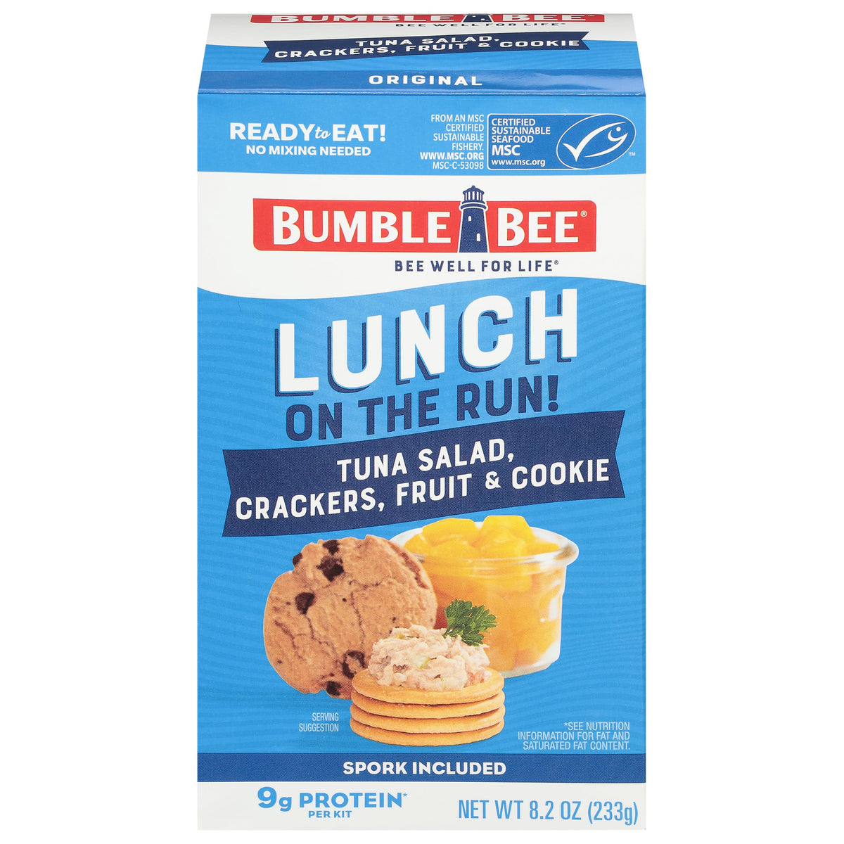 Bumble Bee Lunch On The Run tuna salad image, ready-to-eat convenience for busy days.