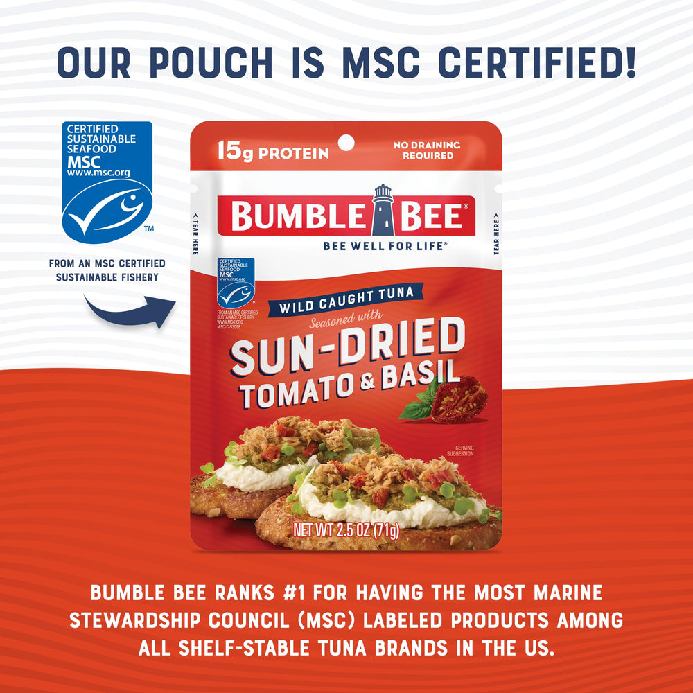 Bumble Bee MSC-certified dolphin-safe tuna for sustainable seafood.