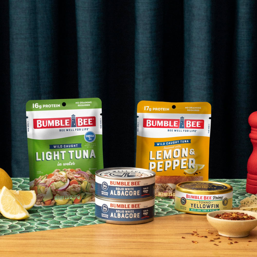 Bumble Bee Pack of 12 pouches ready for meals.