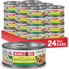 Bumble Bee premium white chicken chunks in water offer quick, protein-rich meals.