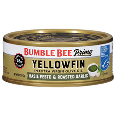 Bumble Bee Prime Basil Pesto Yellowfin Tuna in olive oil ready to pair with pasta.