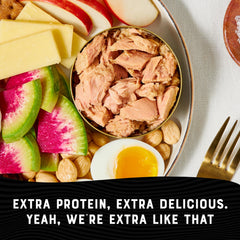 Bumble Bee Prime tuna can with high protein per serving.