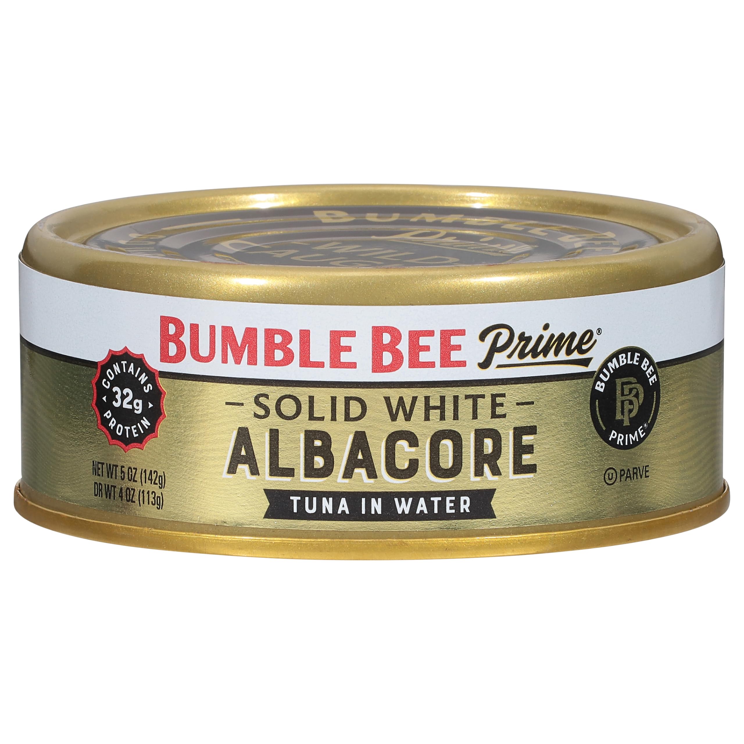 Bumble Bee Prime solid white albacore in water can—premium protein for quick meals.