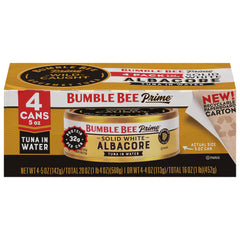 Bumble Bee Prime tuna in water pack front view for convenient meals
