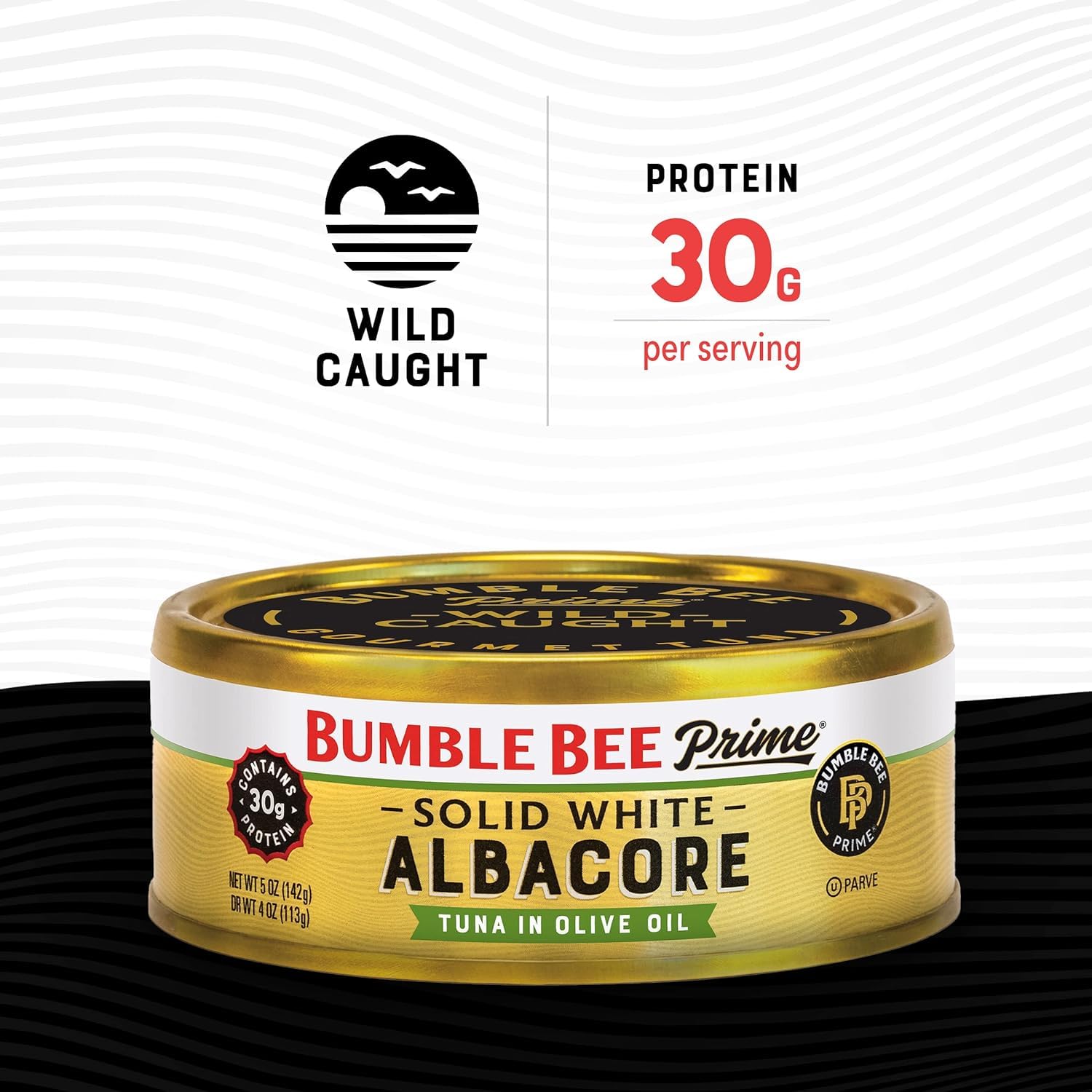 Bumble Bee Prime albacore tuna plated on greens for a protein-rich meal