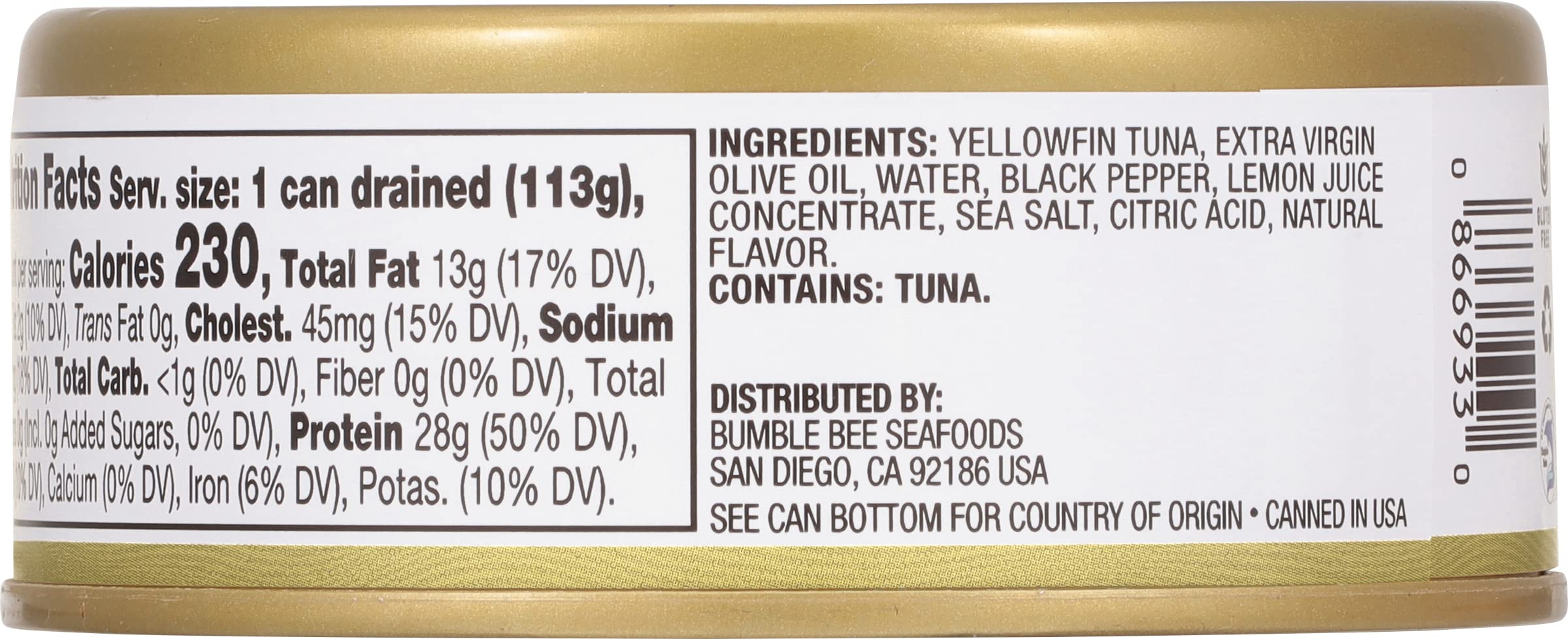 Bumble Bee Prime tuna salad bowl with olive oil, versatile meal.