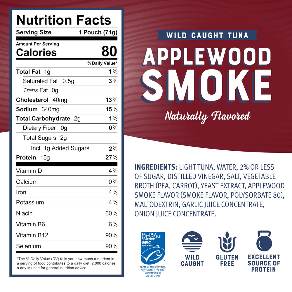 Bumble Bee ready-to-eat tuna pouch opened for quick, protein-rich snack on the go.