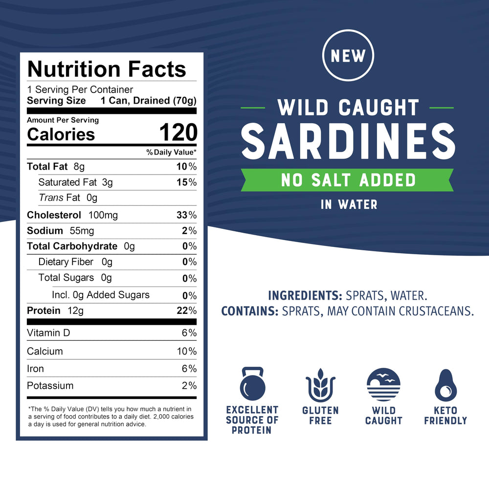 Bumble Bee sardines 12-pack packaging shown for easy pantry stocking