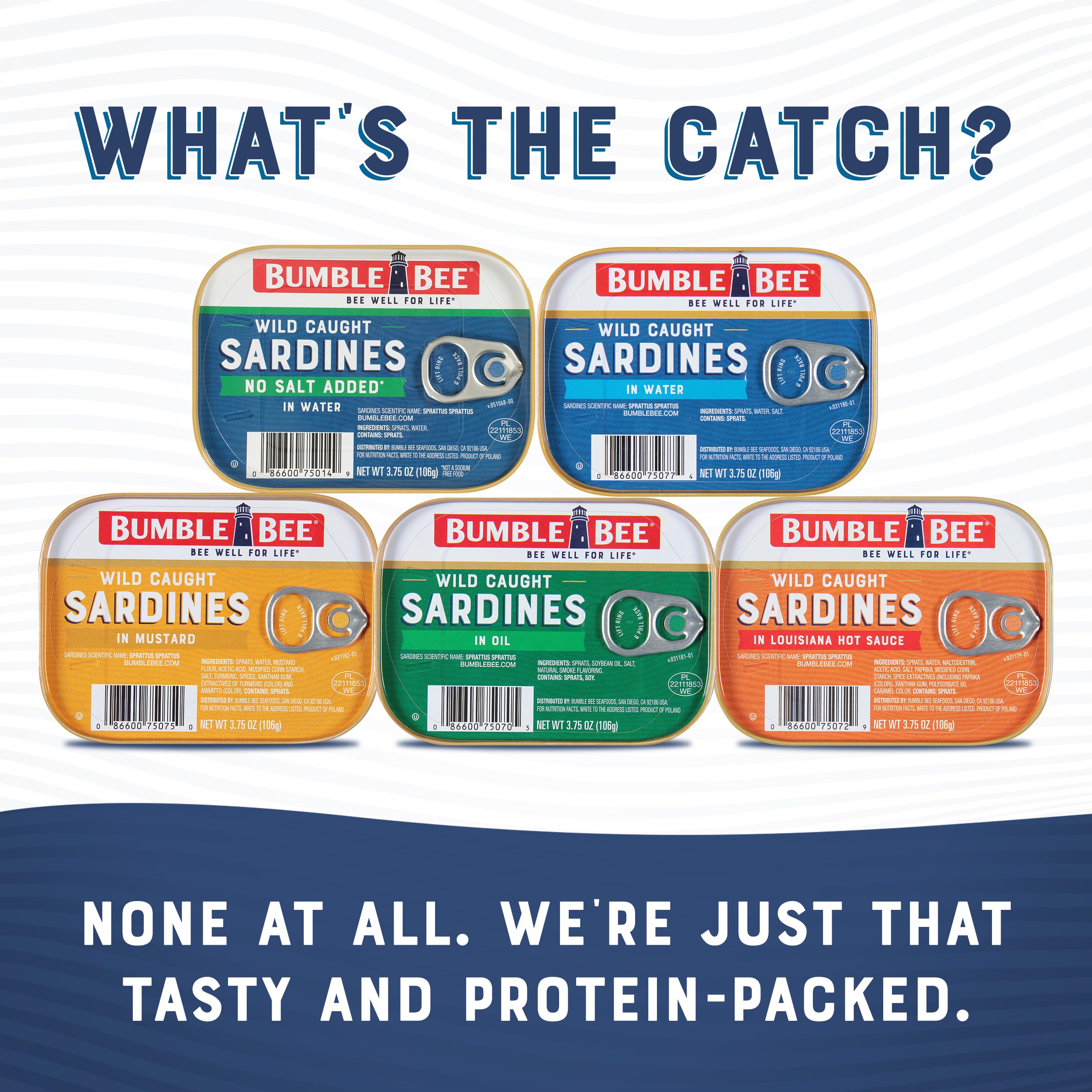Bumble Bee sardines on pantry shelf ready for meals