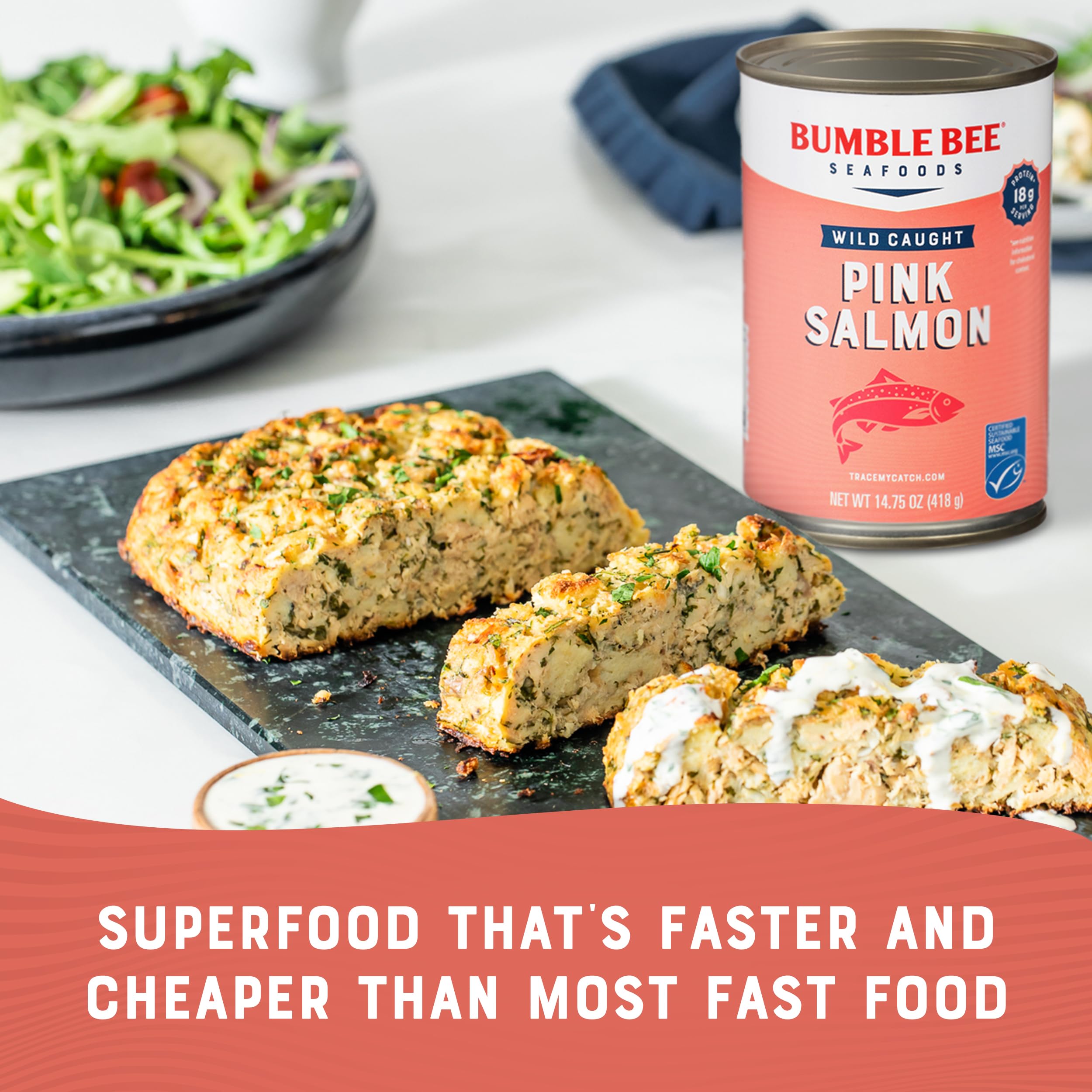 Bumble Bee canned salmon, shelf-stable protein for quick meals on the go
