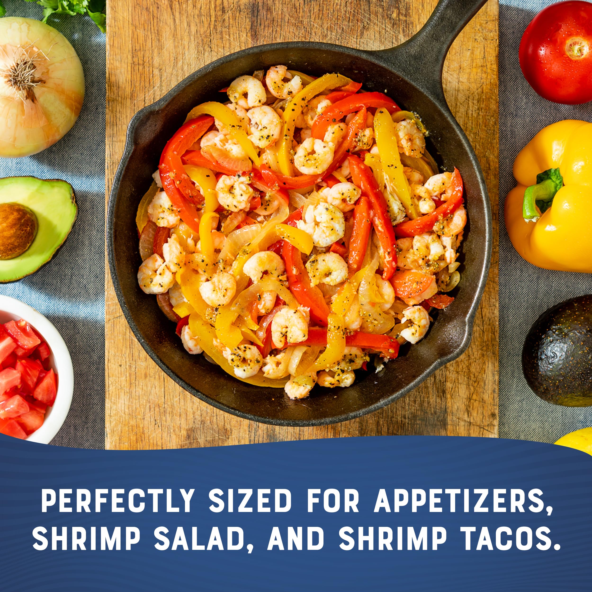 Bumble Bee shrimp pasta dish, tender seafood accent