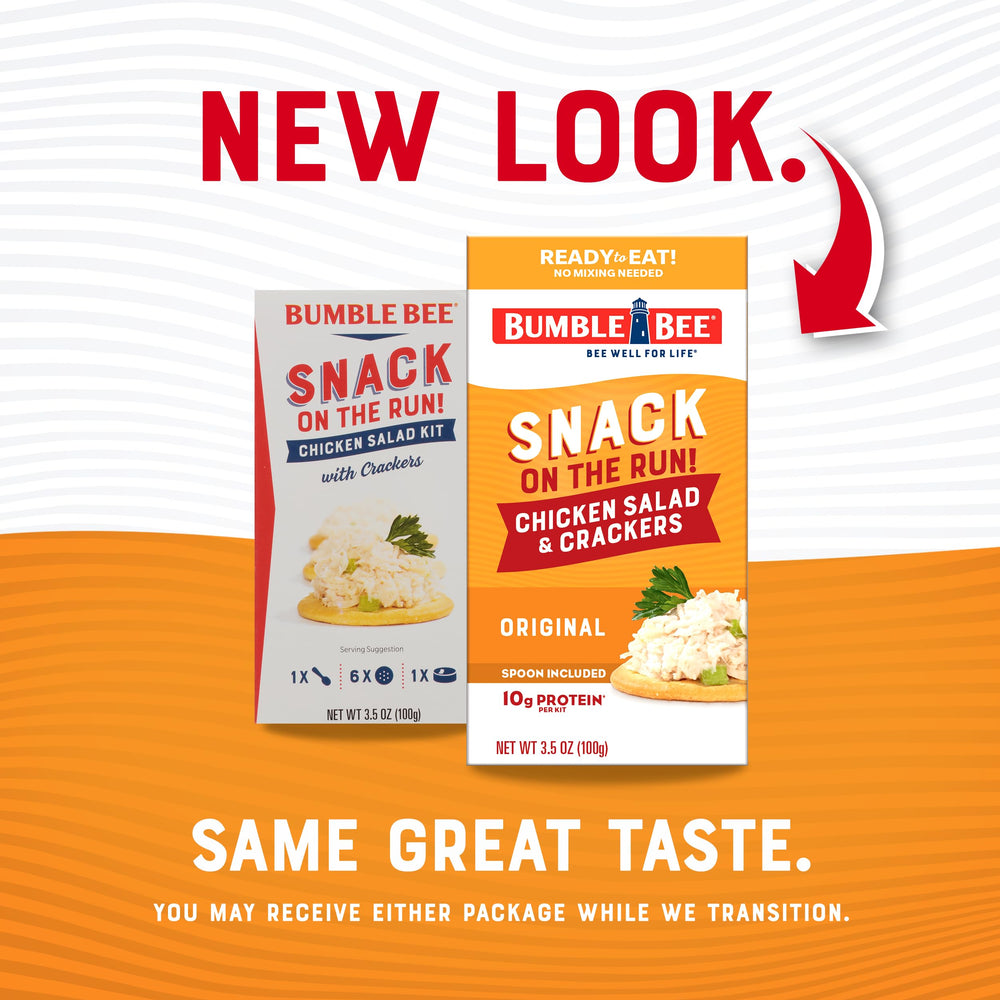 Bumble Bee Snack On The Run Kit: six crackers and spoon for quick meals