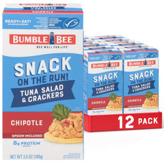Bumble Bee Snack on the Run chipotle tuna salad with crackers box ready-to-eat convenience.