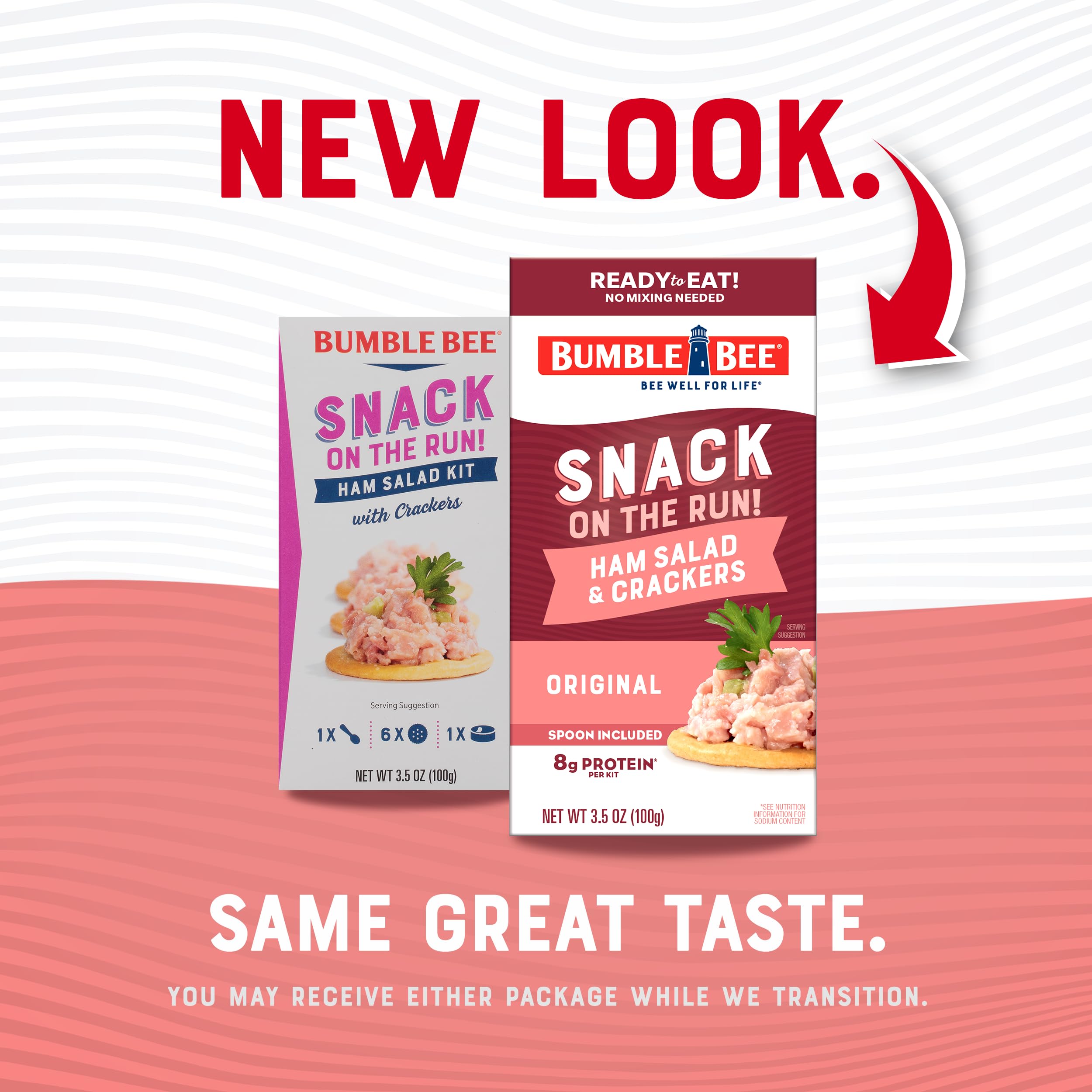 Bumble Bee snack pack includes six crackers and a convenient spoon