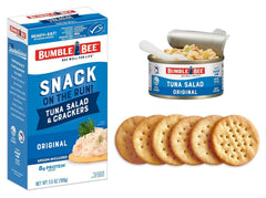 Bumble Bee Snack On The Run label close-up features wild caught tuna