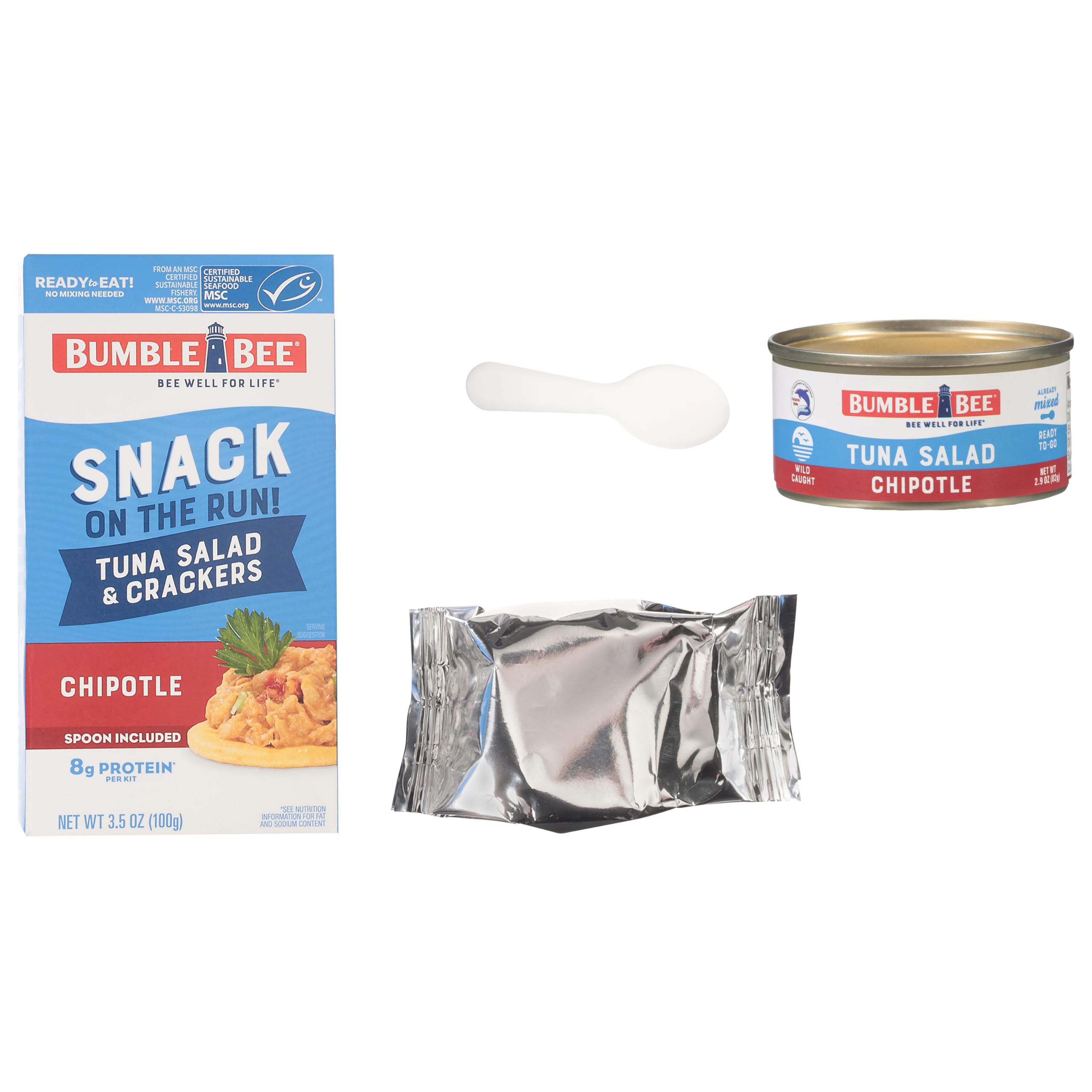 Bumble Bee Snack On The Run protein snack with 8g per serving.