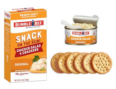 Bumble Bee Snack On The Run can: no refrigeration needed for easy storage