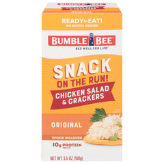 Bumble Bee Snack On The Run Original Chicken Salad with Crackers, protein-packed on the go.