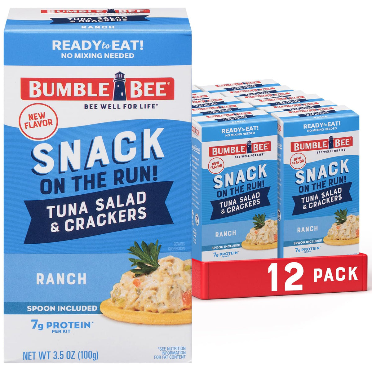 Bumble Bee Snack On The Run ranch tuna salad with crackers kit ready for on-the-go meals.