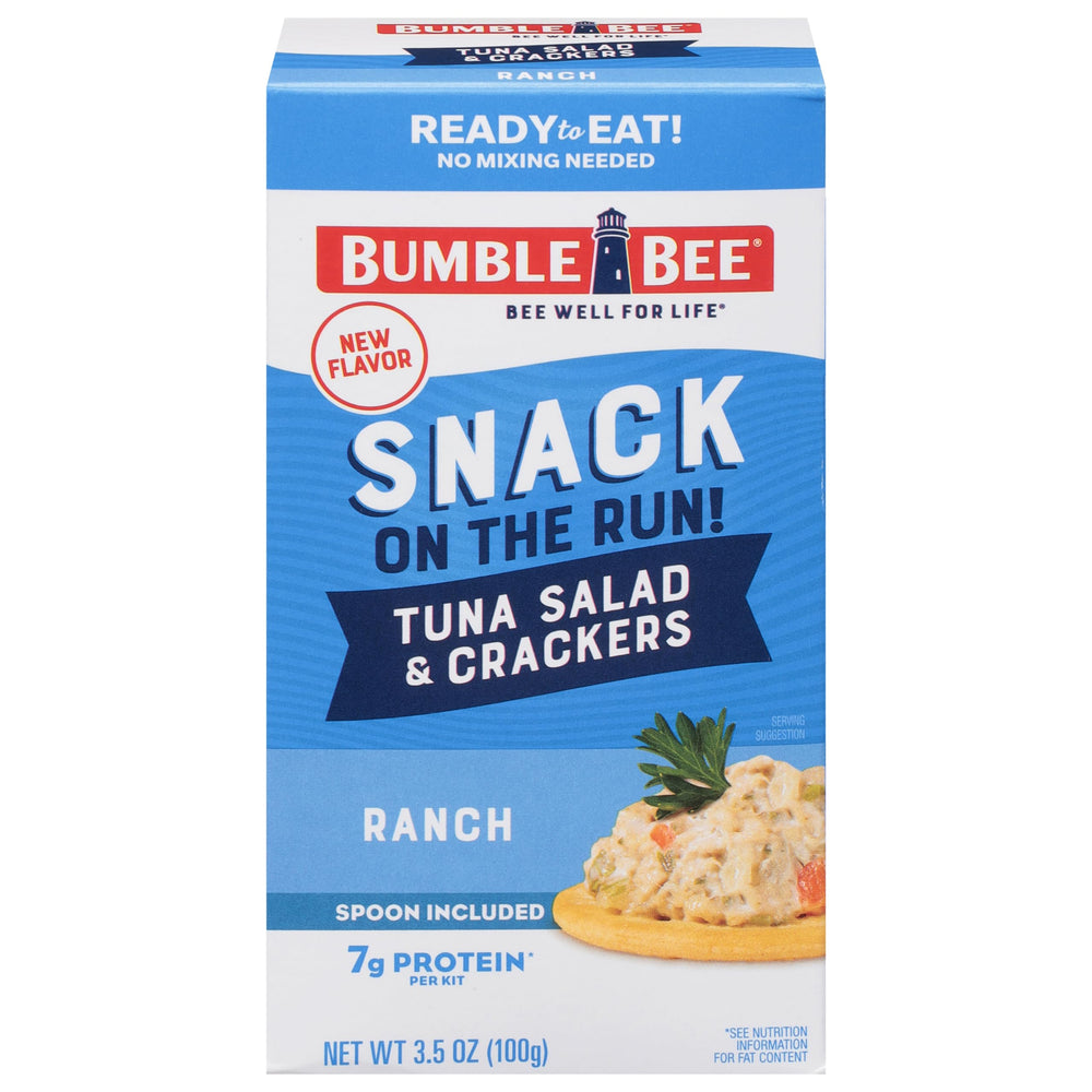 Bumble Bee Snack On The Run Ranch tuna salad with crackers kit for on-the-go protein