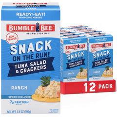 Bumble Bee Snack On The Run ranch tuna salad with crackers kit ready for on-the-go meals.