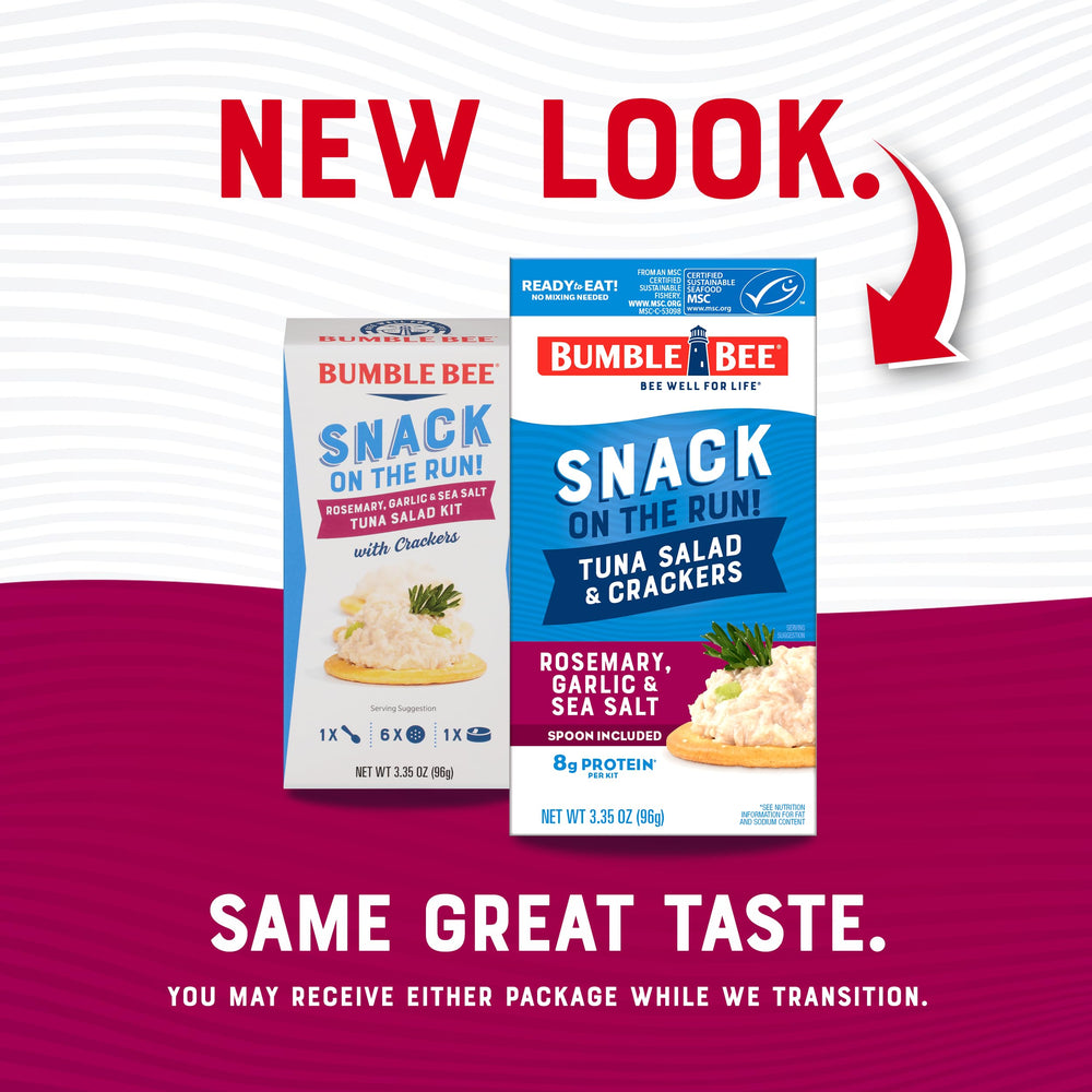 Bumble Bee Snack On The Run! no refrigeration needed for easy storage.