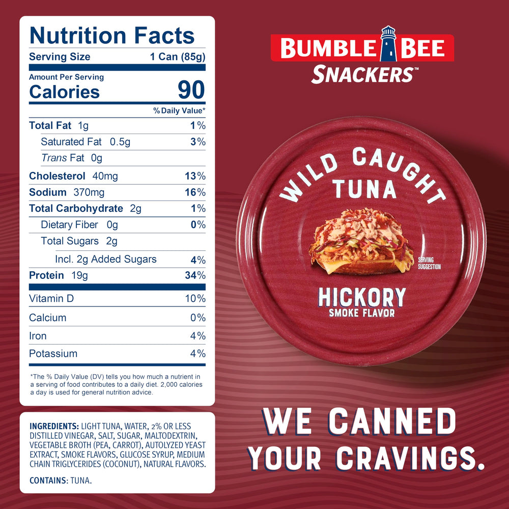 Bumble Bee Snackers easy-open can saves prep time for quick lunches.