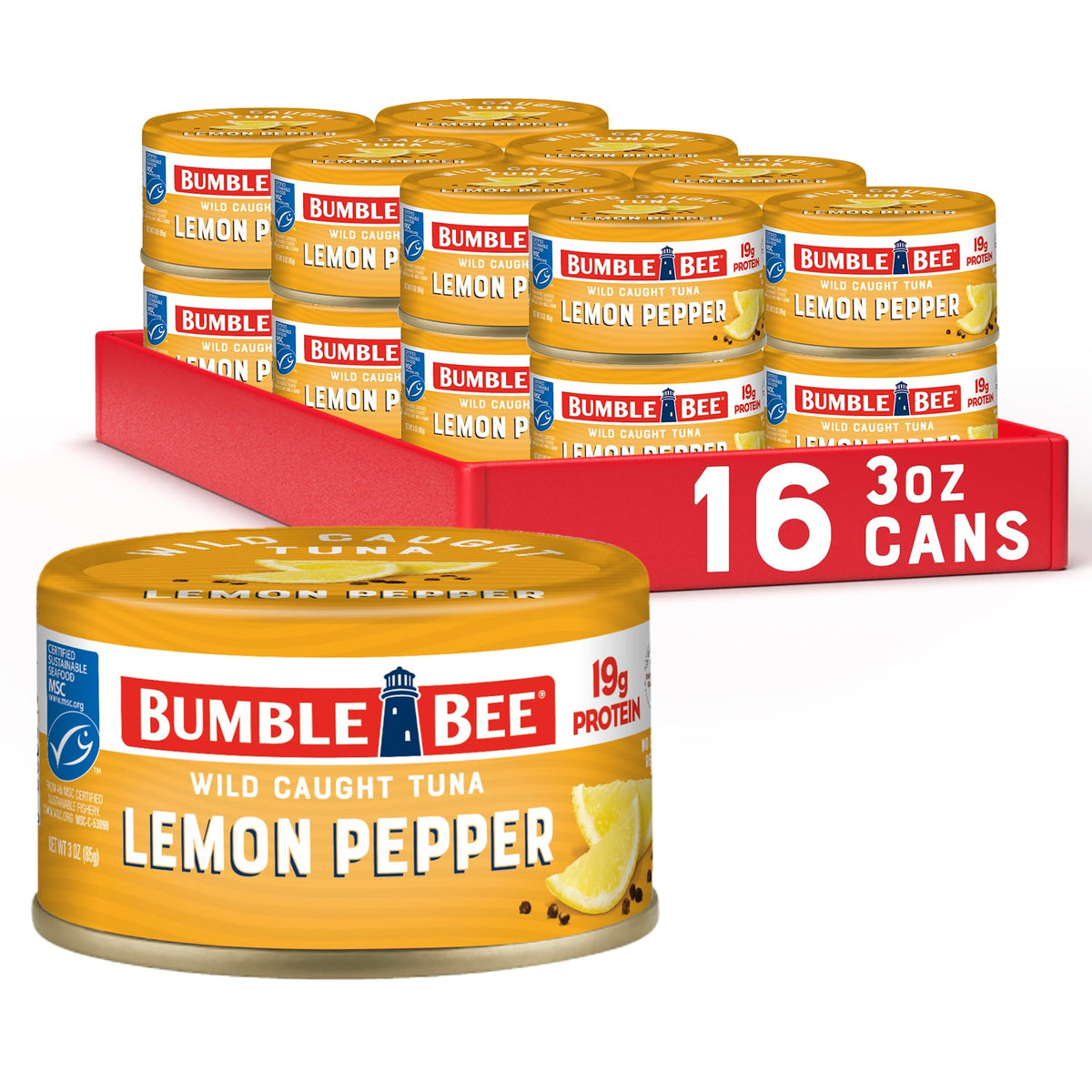 Bumble Bee Snackers Lemon Pepper tuna can ready to eat with no draining